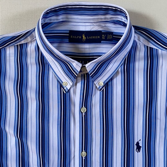RALPH LAUREN 100% Cotton Stripe Men’s Shirt, Size XL - Picture 4 of 14